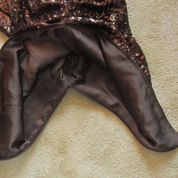 NWT JONATHAN SIMKHAI Size 2 Sable Sequined Square Neck Puff Sleeve Top - Picture 9 of 11